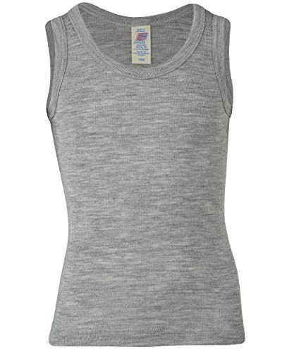Engel Natur,Camicia per Bambini, 70% Lana, 30% Seta (152, 10-12 Anni), Grigio