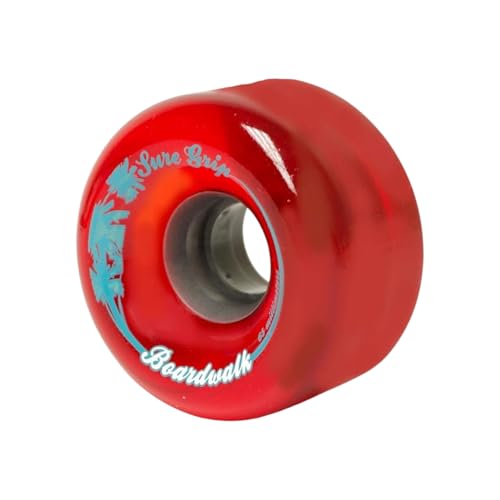 Sure-Grip Boardwalk Outdoor Roller Skating Wheels - red