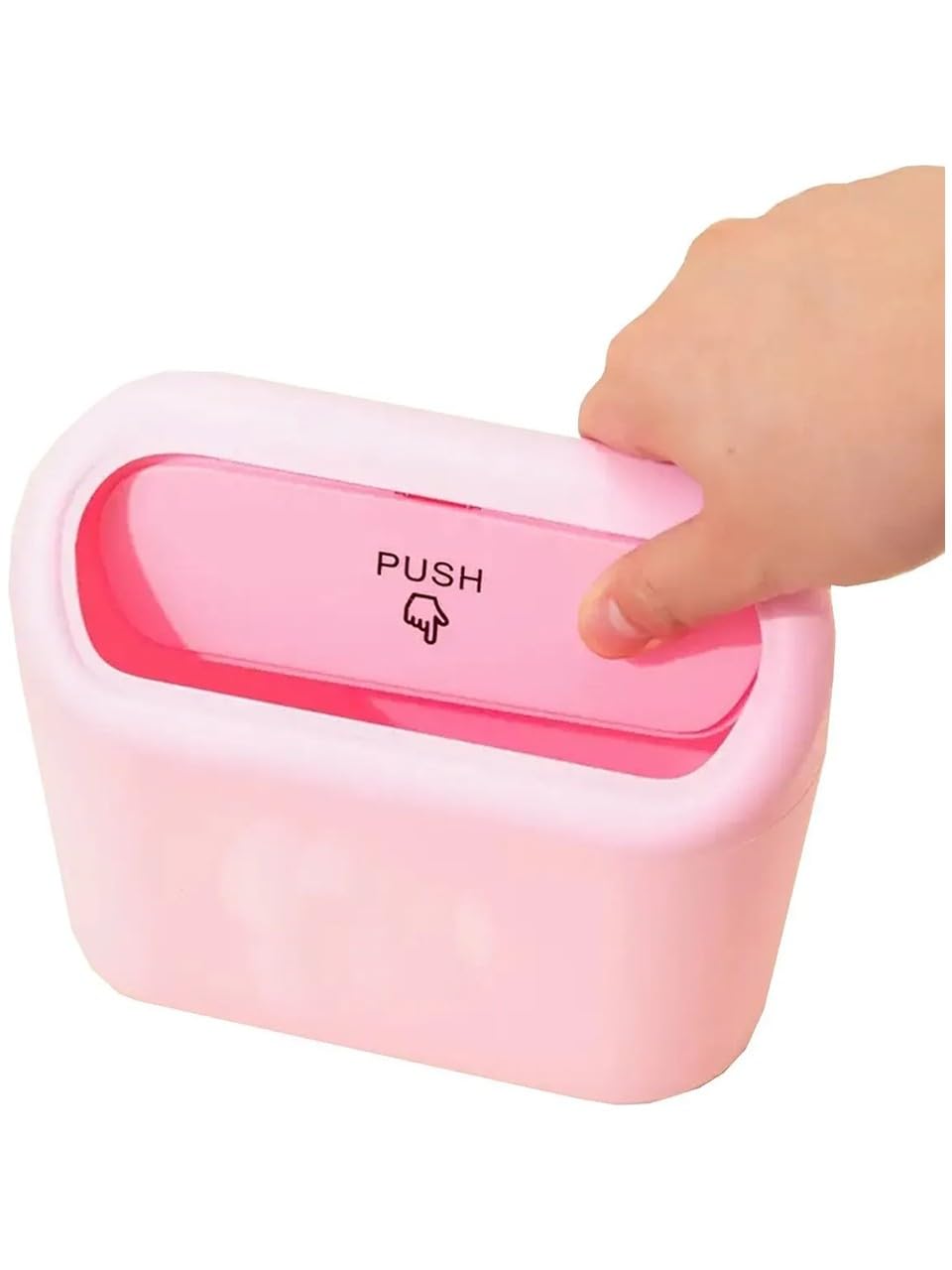 Oto Aksesuar Araba Çöp Kutusu Portatif Araç İçi Taşınabilir Kapaklı Organizer Çöp Kovası (Pembe)