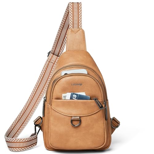Image of LATMAP 7L Sling Bag for Women Men Crossbody Belt Bag Small Travel Sling Backpack Anti Theft Chest Daypack Purse Faux Leather