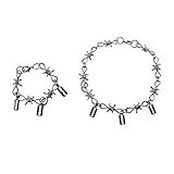  Desconocido moregirl Hombres Cool Punk Alambre de púas Brambles Blade Colgante Collar Pulsera Conjunto de Joyas