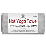 WUOXPM 1 Pack Hot Yoga Towel with Grip Dot, Stickyfiber Non-Slip Yoga Mat Towel, Microfiber Absorbent Microfiber for Hot Yoga, Bikram, ilates, Exercise, Fitness