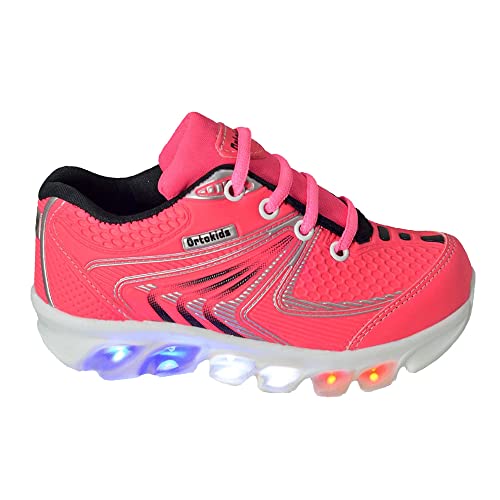 Tênis De Led Luzinha Infantil Menina Ortokids 018 Gênero:Menina;Tamanho:34;Cor:Rosa