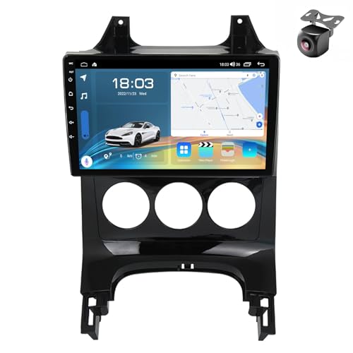 Genérico Radio para Coche Android 15 para Peugeot 3008 5008 AT MT 2009 2010 2011 2012-2016 Tableta Pantalla de 9 Pulgadas Reproductor Multimedia MP5 Receptor Navegación GPS con Carplay Android Auto (