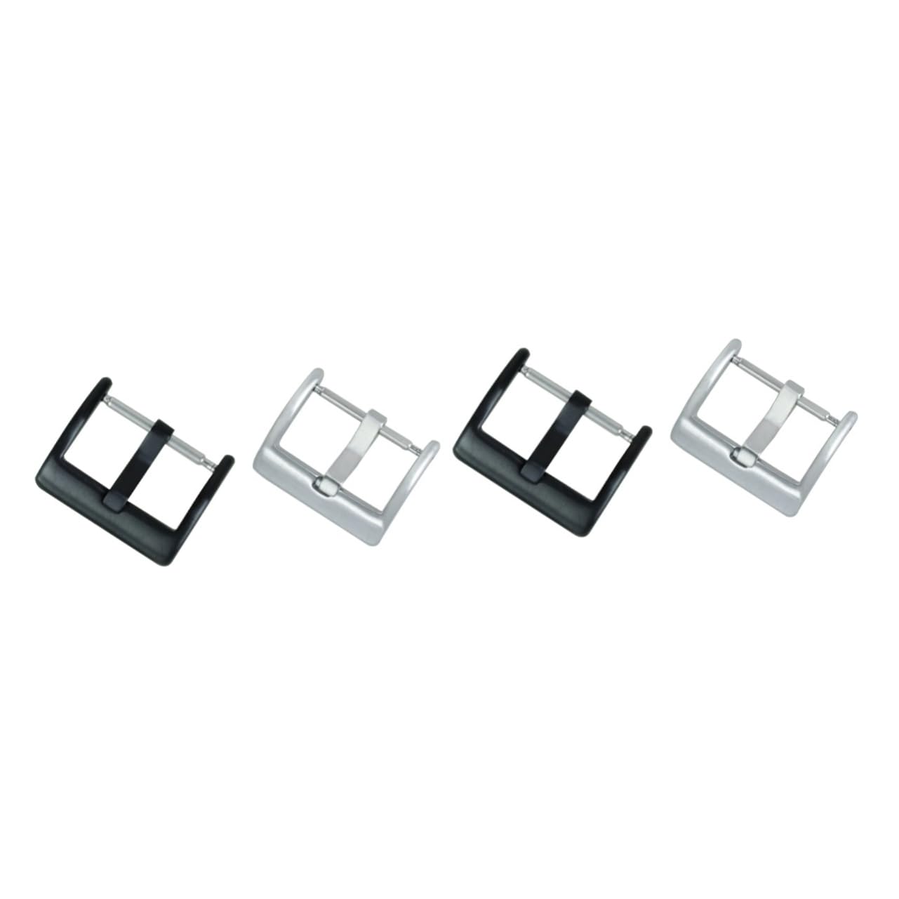 PACKOVE 4pcs Stainless Steel Watchband Buckle Clasp for Electronic Straps Easy to Install Silver Black Colors Suitable for Watch Styles