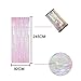 ShiDianYi Metallic Foil Fringe-Backdrops-Transparent White-6FTX8FT Tinsel Party/Window/Door Decorative Fringe Curtains(Pack of 2) (Transparent White)
