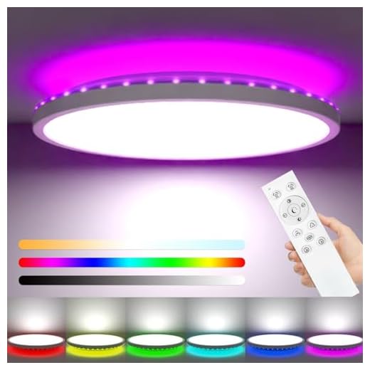 zemty LED Deckenleuchte Dimmbar 30CM, 24W 3200LM RGB Deckenlampe Farbwechsel, 3000K-6500K Badezimmer Lampe IP54 Wasserfest, Flach Badlampe Decke für Bad Kinderzimmer Schlafzimmer Wohnzimmer