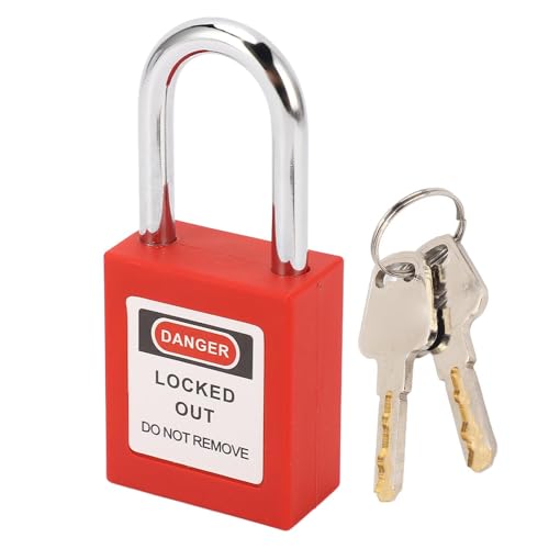 Thonlai 38mm Safety Padlock Firm Body Stainless Steel Lockout Tagout Lock with 2 Keys for Industry Warehouse