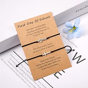 Back to school gifts mommy and me bracelet first day of school matching wish bracelets set for mother daughter son women teen girls boys jewelry gift  urban country home decor