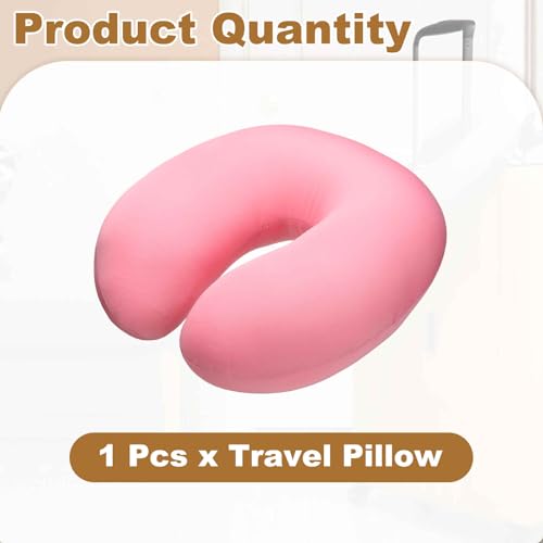 Almohada de viaje en forma de U 28 cm rosa miniatura 3
