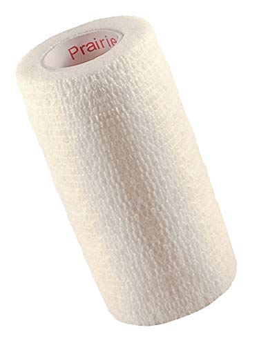 Image of Vet Wrap Tape (White) (2 Pack) (4 Inch x 15 feet) Self Adhesive Adherent Adhering Cohesive Flex Self Stick Bandage Grip Roll Dog Cat Pet Horse
