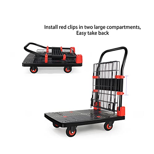 Uholan Platform Trucks Folding Hand Truck Cage Cart Carrying Weight 330Lbs Portable Platform Cart Collapsible Dolly #TOP4