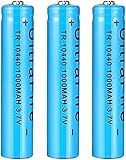 CKWJMUBS 10440, No. 7 AAA 1000mAh 3.7V Li-ion with Button Top for Torches, 3pcs