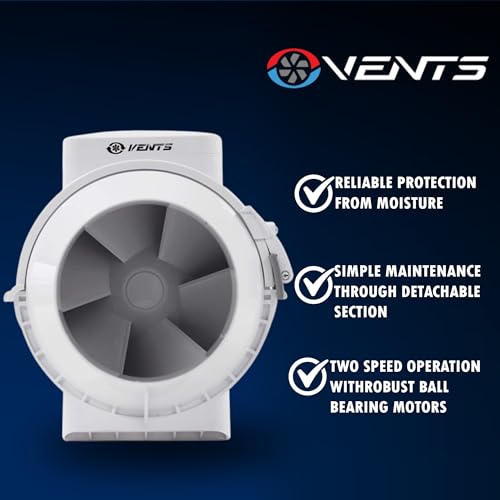 VENTS 100mm (4”) Inline Bathroom Extractor Fan with Run-On Timer – Quiet Loft-Mounted Ventilation for Showers, Toilets & Damp Control - Image 3