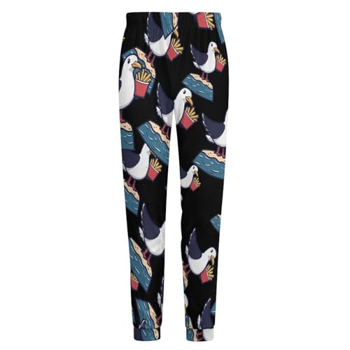 Seagull French Fries Mens Pajama Pants Soft Lounge Pjs Bottoms Lightweight Sleepwear Pants3