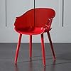 WALNUT Salle à Manger Acrylique Chaise Chaise Creative Accoudoirs Tabouret Fauteuil Rouge Subnet Plastique Transparent Cristal président (Color : F)