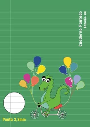 Cuaderno Pautado A4 Pauta 3,5mm: Libreta Doble Pauta Ancha para Ayudar a los Niños con la Caligrafía en Cursos de Primaria | 100 páginas (50 hojas) | Verde