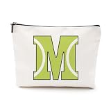 LONGXIN Personalized Makeup Bag Monogrammed Cosmetic Bags Toiletry Pouch Tennis Lovers Gifts for Women Girls Friends Coach Players Tennis Team Gifts (M)