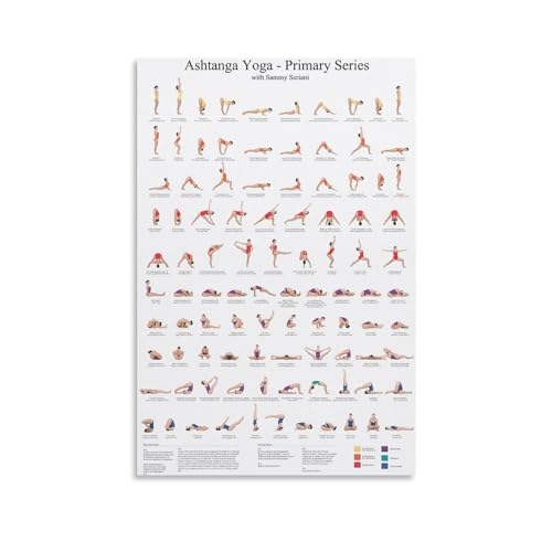 TNERPAR Ashtanga Primary Series Yoga Poster, Decoratief Schilderij Canvas Muurkunst voor Woonkamer en Slaapkamer, Moderne Print 30 x 45 cm