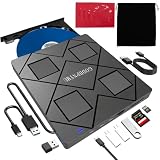 GODBPNYMU 8-in-1 External Blu-ray Drive, USB-C Hub & Card Reader for Laptop