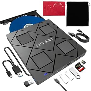 GODBPNYMU 8-in-1 External Blu-ray drive, USB-C Hub & Card Reader for Laptop