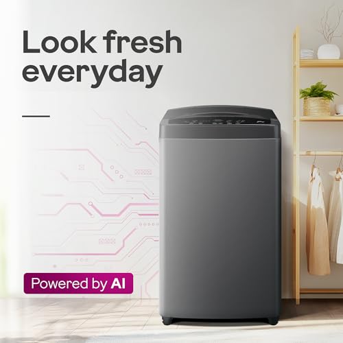 Image of Godrej 7.5 Kg 5 Star, AI Powered, Inbuilt Heater, Fills Tub At ~0 Water Pressure, Fully Automatic Top Load Washing Machine (WTEON ALP 75 5.0 FDAG GPGR, Graphite Grey)