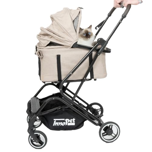Passeggino compatto per animali Innopet Nomad - Passeggino pieghevole e leggero per cani e gatti fino a 20 kg - Trasportino per animali, seggiolino auto e passeggino 3in1