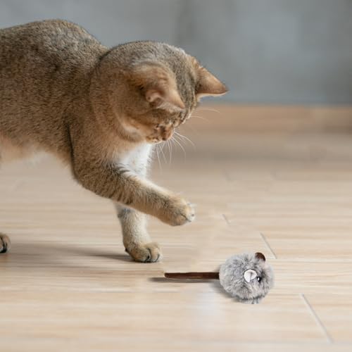 Jouets couineurs interactifs en peluche pour chat contre l'ennui - 8