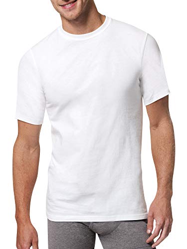 Hanes Cotton Modal Men's 3-Pack FreshIQ Crew Neck Tee, White2