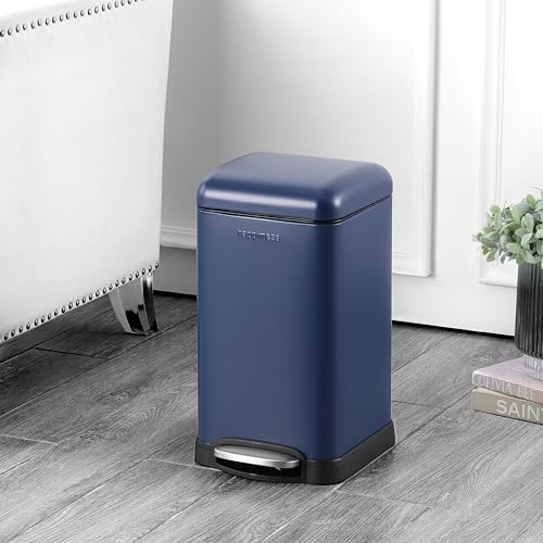 Image of happimess Betty Retro Mini 3.2 Gal Step Trash Can, Denim Blue
