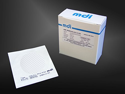 GCNX0902XXXX204 Grid Marked Cellulose Nitrate Membrane Disc Filter, 47mm Diameter, 0.45µm Pore Size, EO-Sterile, Pack of 100