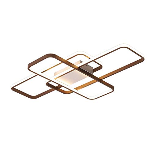 Plafonnier LED dimmable à 3 anneaux carrés avec télécommande pour salon et bureau
