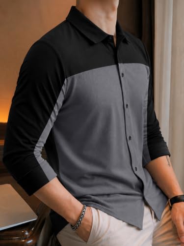 Image of Noble Monk Men's Full Sleeve Shirt | Casual Shirt for Men | Stylish Cotton Blend | Comfortable Everyday Wear | Button Down Clothing | Travel & Outdoor Apparel