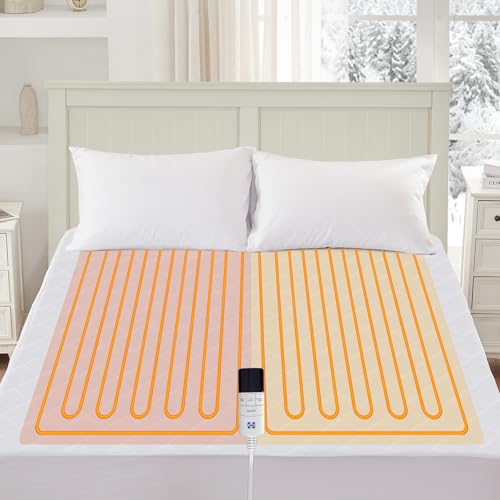 Sealy Heated Mattress Pad California King Single Control for 2 Zones, 9 Heated Settings & 1-9 Hours Auto Shut Off, Luxury Quilted Bed Warmer with ETL Certified, Soft Extra-Cozy Fabric