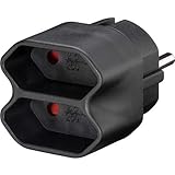 Color del producto es negro CABLEPELADO Adaptador Doble de Enchufes Europeo Negro