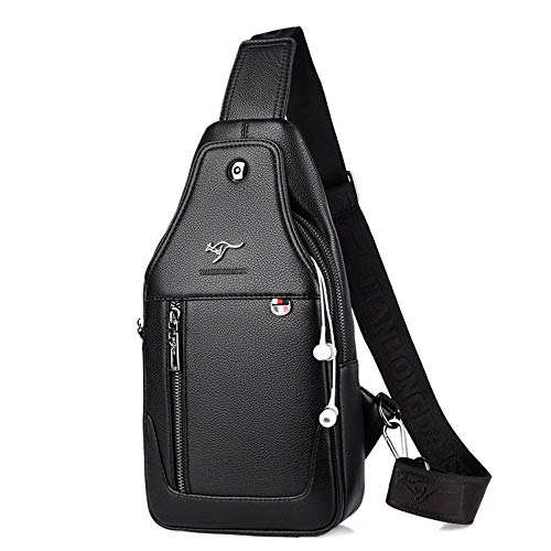 Sacs poitrine en cuir pour homme avec sangle croisée ajustable