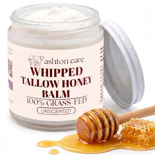 Roseblem Whipped Tallow Balm for Face – 100% Grass-Fed Organic Beef Tallow Cream with Manuka Honey & Beeswax – Body & Face Moisturizer for Sensitive Skin, Nourishing & Repairing, 4.2 oz