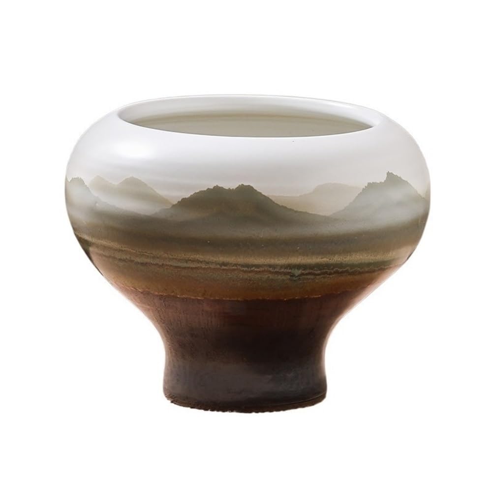 Ef2pRc8kF Flowerpot Vintage Floor Ceiling Potted Pot Chinese Classical Floral Ware Landscape Painting Decoration