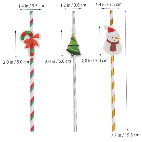 Beaupretty Pitillos de Papel Navidad 30 pcs miniatura 2
