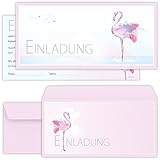 OPTIMALE GRÖßE - Die 12 Einladungskarten (Din Lang 21 x 9,8 cm groß) sind größer als das übliche Postkarten-Format und bieten somit auf der Rückseite viel Platz zum Ausfüllen.