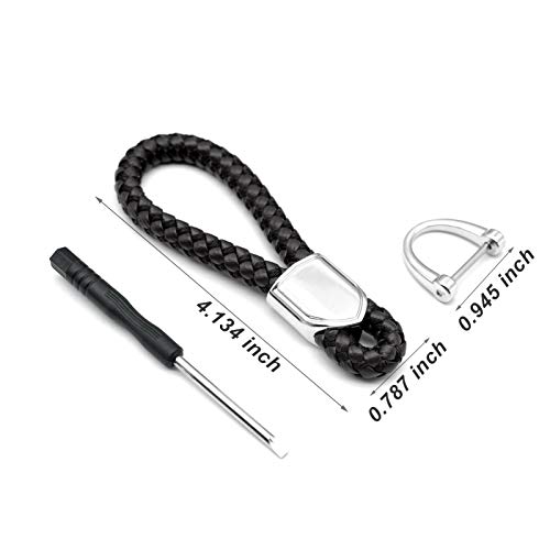 Infipar Car Key Fob Keychains Leather Keys Chain Sturdy Metal Holder With D-Ring For Men And Women 1 Pack Black, Long #TOP5