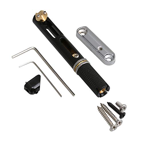 Mxfans 7.6cm One Set 5-String Single Headless Bass Bridge in Black and Nickel