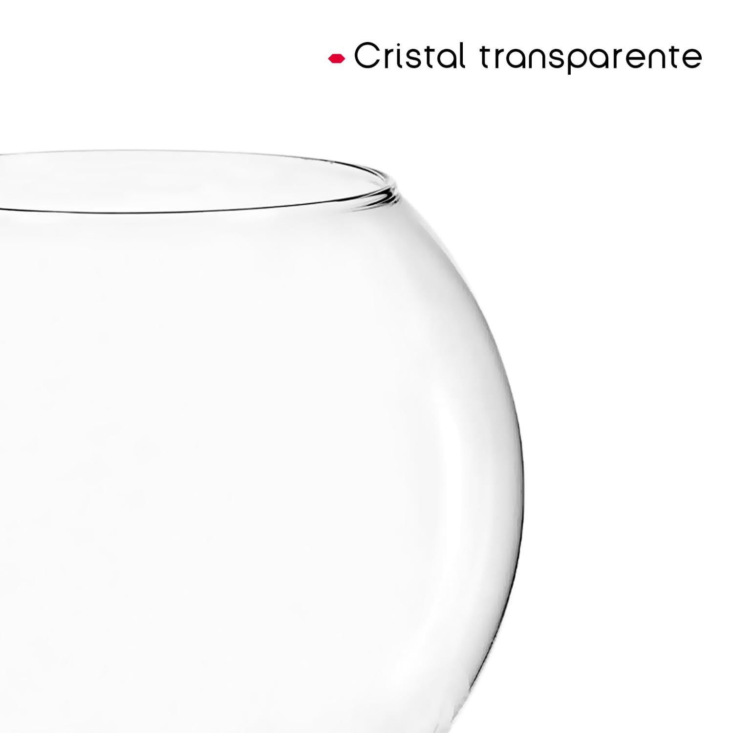 TIENDA EURASIA - Pecera Redonda Mediana, Cristal Transparente, 18cm de Diametro x 13cm de Alto, Esférica, Peces Pequeños, Tortugas y Mascotas