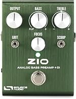 Analog Bass Preamp/DI Pedal with 2-b EQ Grit Scoop Modes 1/4" Output Jack Headphone Output Balanced XLR DI