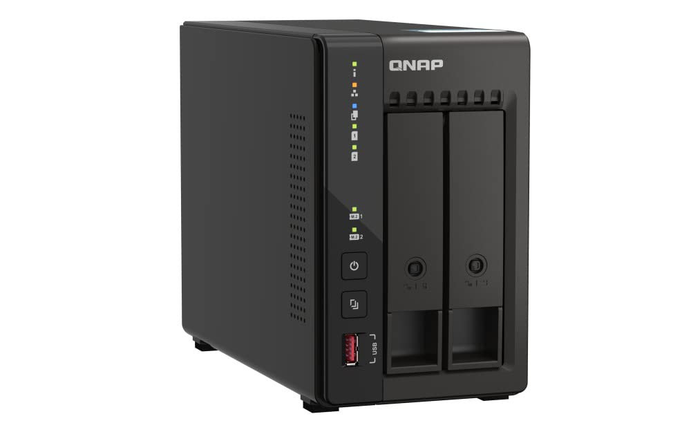Qnap TS-253E 8G, 2 bay NAS (Intel® Celeron® J6412 4 core/4 thread, Turbo fino a 2,6 GHz, Dual 2,5 GbE) 16 TB bundle con HDD WD RED Plus da 8 TB