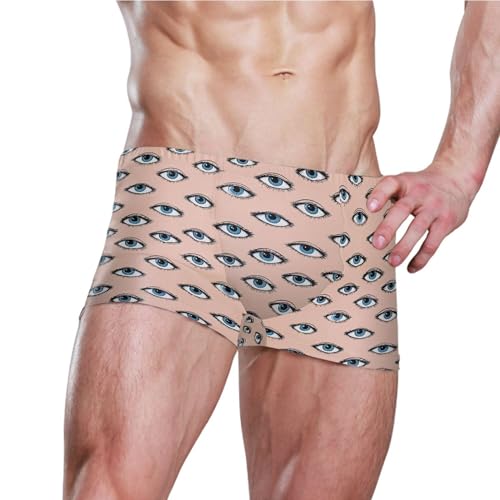 Funny Eyeballs Eyes Mens Swim Trunk Swimwear Bathing Suit Swim Brief Square Leg Board Short S B04050003