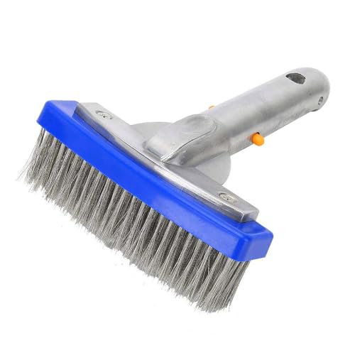 Namvo Pool Brush, 5 Inch Swimming Pool Brush Head, Pool Cleaning Brush, Heavy Duty Stainless Steel Swimming Pool Brush