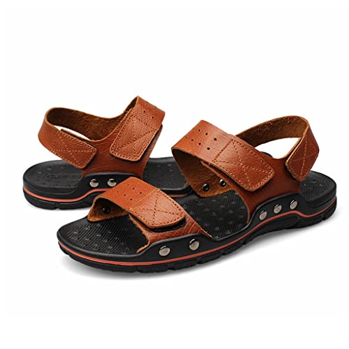 Men's Breathable Men's Sandals Trend Beach Shoes Slippers Sandals Sandals Genuine Leather Sandals(38)2