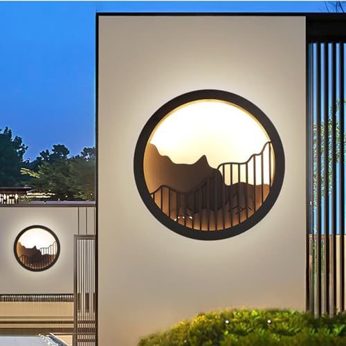 Decorazione da Parete 3D Zen Wall Art Decor Applique da Parete Lampada da Parete per Esterni in Montagna Luci notturne per paesaggi Interni per Giardino Casa Scala Ingresso Corrido