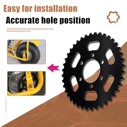 Image of JNDO Mini Bike Sprocket 40 Tooth 35 Chain Rear Sprocket Black Suitable for Coleman ct100 Sprocket Motovox Monster Moto TaoTao GK80 Gas Mega Moto Dirt Bike Go Kart Sprocket